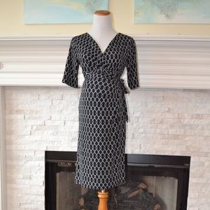 Black faux wrap dress